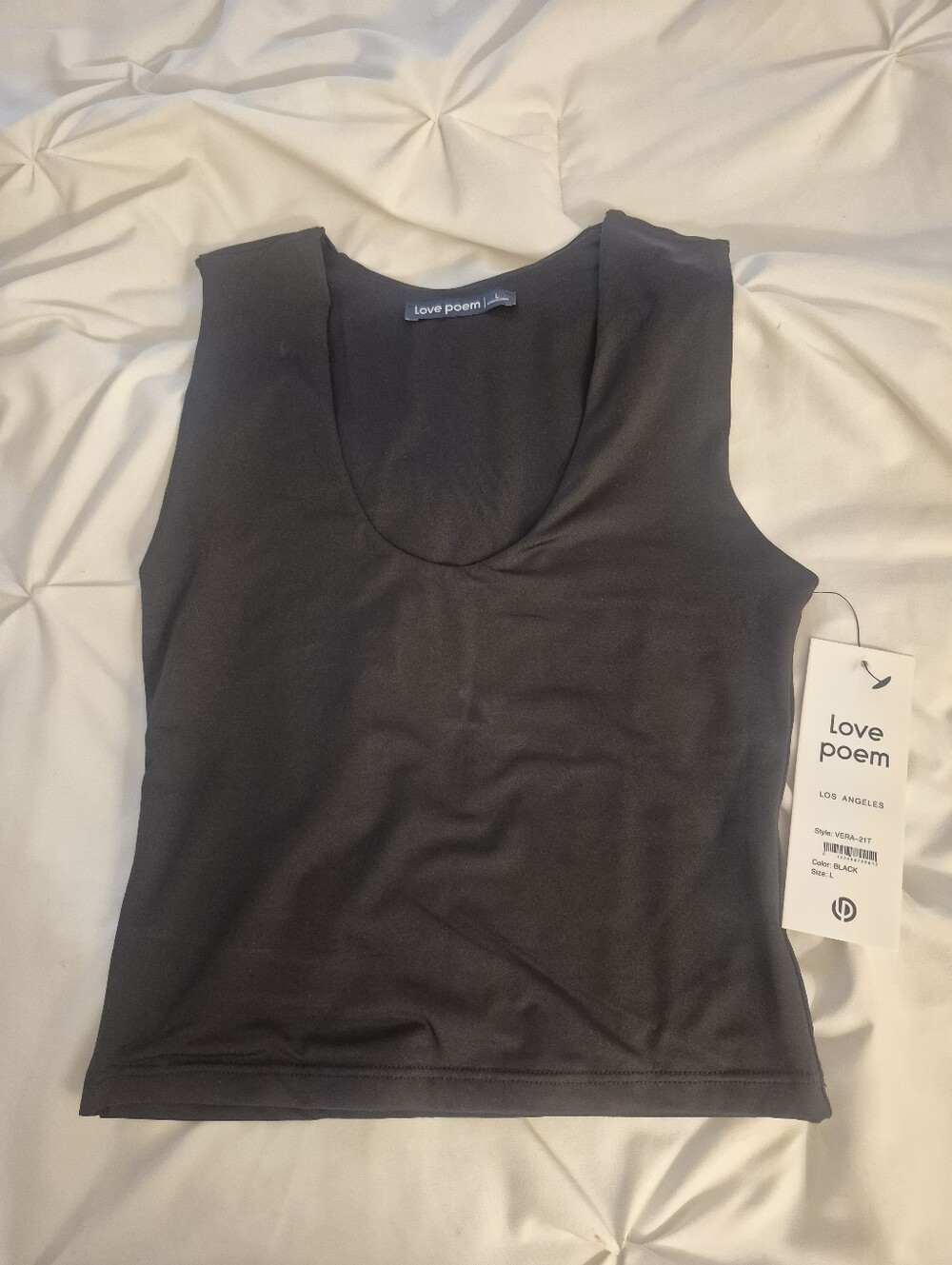 Love Poem | Black Scoop Neck Tank Top